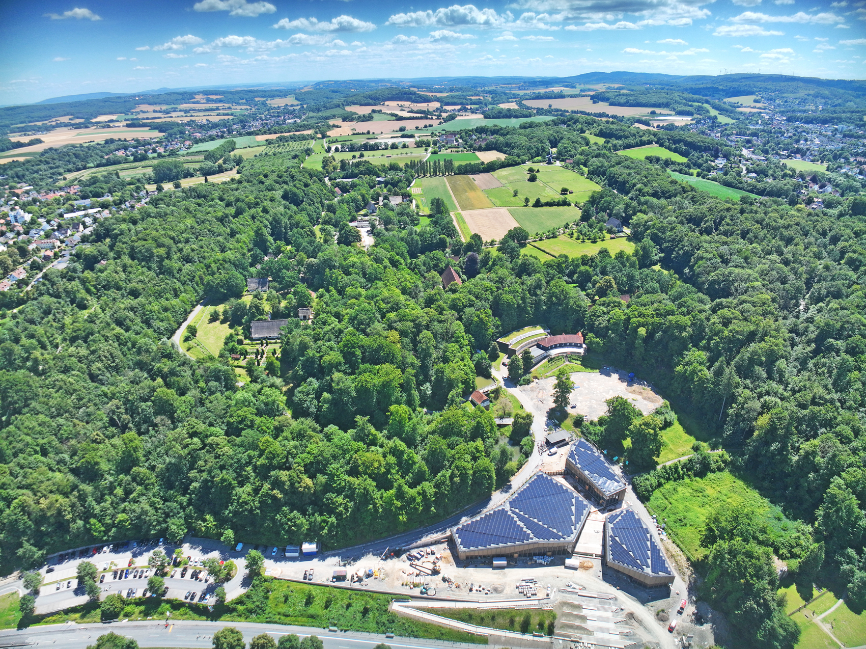 Gelände des LWL-Freilichtmuseums Detmold von oben